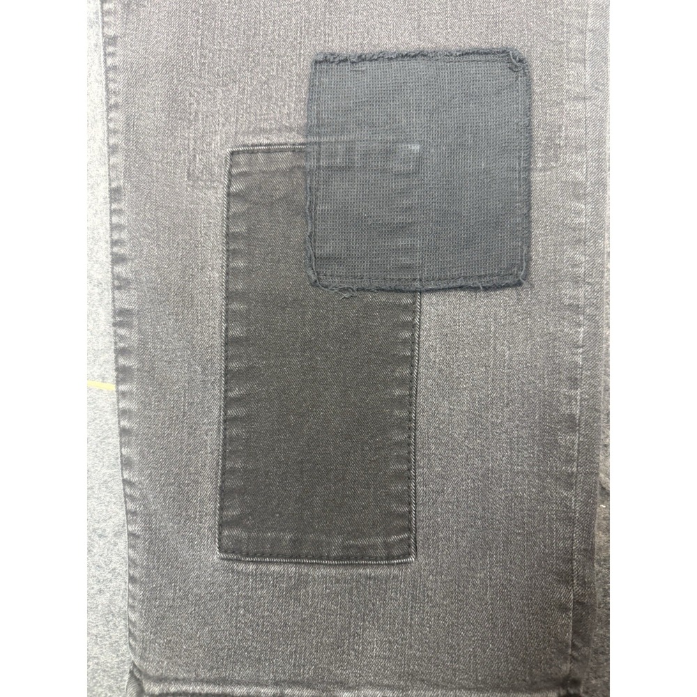 LOGO by Lori Goldstein Patchwork Boyfriend Jeans Grey Size 16P - Picture 3 of 12